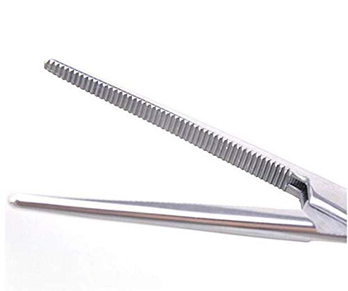 Hemostat Forceps, Stainless Steel Dog Cat Pet Scissors Ear Hair Clamp Fishing Scissors Tools (12.5cm Straight) 12.5cm Straight