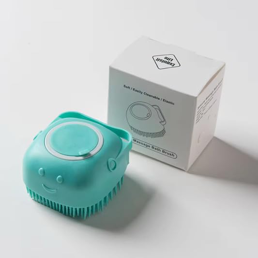 Pet Bath Massage Brush with Soap Dispenser, Soft Silicone Grooming Tool for Dogs Cats - PawsPlanet Australia