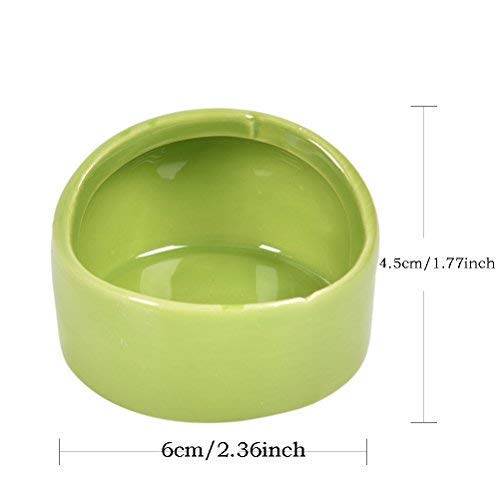 2 Pcs Gradient Side Hamster Ceramic Bowl,Cute Small Animal No Spill No Turnover Food Water Bowl Dish Holder for Guinea Pig Rodent Rat Gerbil Cavy Hedgehog Dwarf Feeder Feeding Basin Bowl,Pet Supplies White-Blue