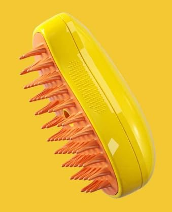 New 3 In1 Steamy Pet Cat Brush Cleanser Vapor, Cat Steam Brush, Cat Hair Brush with Steamer,Steaming Pet Hair Brush, Pet Cat Comb with Steam, Spray Comb for Cats, Steam Pet Brush for Dogs Cats Yellow - PawsPlanet Australia