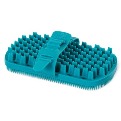 Messy Mutts Reversible Silicone Dual Sided Pet Grooming Brush | Gentle Massage, Brushing, Bathing and Dog Hair Removal Tool | One Size Fits All | Blue - PawsPlanet Australia