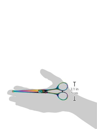 Genuine Japanese Stainless Steel Scissor 6-Inch Curved Blade Probe Tip Plasma Coated Semi-Convex Edge Japanese Stainless Steel Plasma Rainbow Finish Safety Tip Blade Curved Blade - PawsPlanet Australia