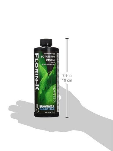 Brightwell Aquatics Florin-K High-Purity Potassium Supplement for Freshwater Aquariums Supports Photosynthesis, Growth & Enzyme Activation, Shrimp Safe, 500 ml 500-ml