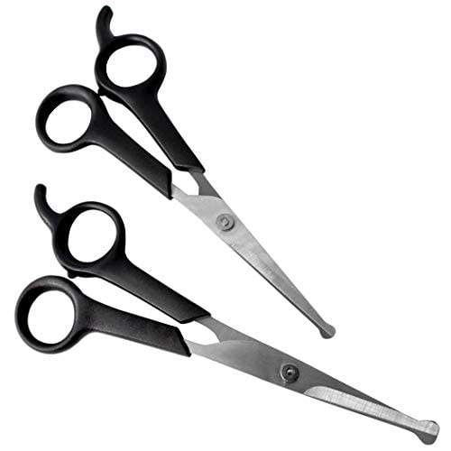 Dog Grooming Scissors Set – Rounded Tip Pet Grooming Shears for Safe Facial and Body Trims – Sharp, Stainless Steel Blades for Smooth Cutting – 2-Pack Pet Grooming Scissors for Dogs and Cats - PawsPlanet Australia