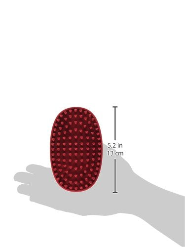Le Salon Essentials Rubber Grooming Brush with Loop Handle Red - PawsPlanet Australia