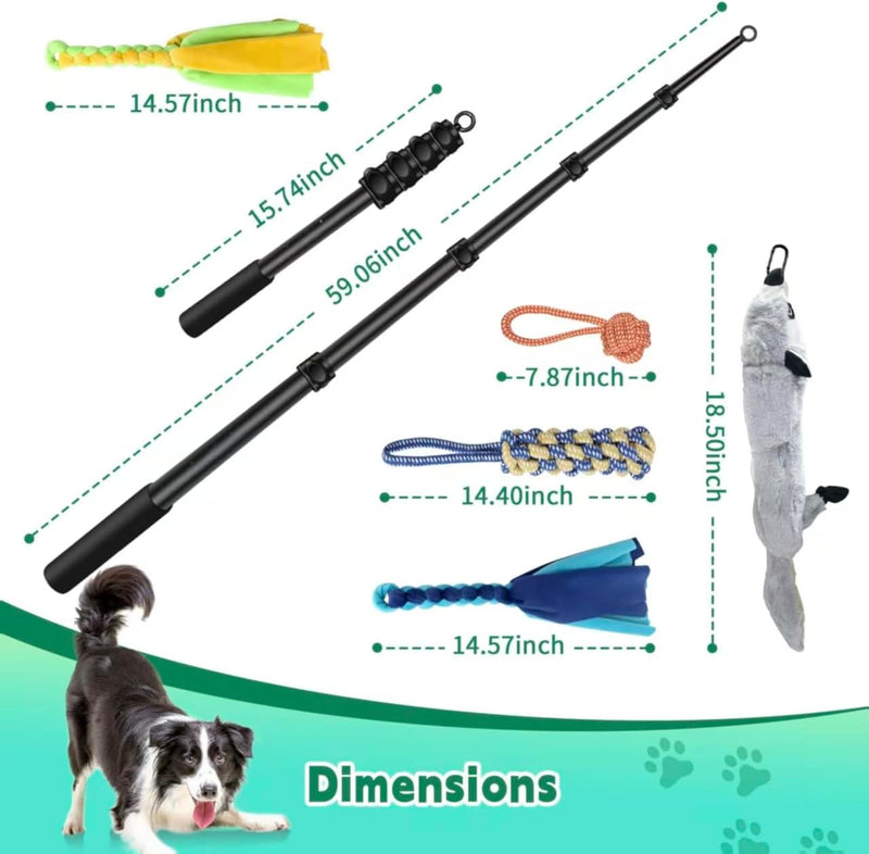 Flirt Pole Dogs, Dog Flirt Pole Extra Strong for Large Medium Small Dogs to Keep The Dog Entertained and Physically Exhausted Ball+Beaver L