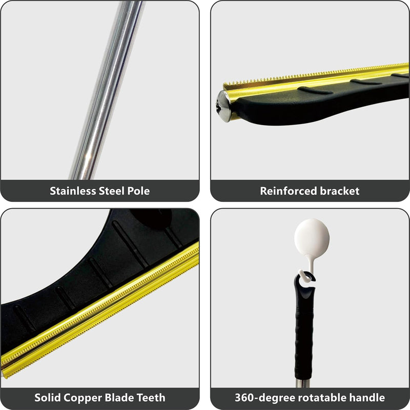 B-Land Carpet Rake for Pet Hair Removal, Reusable Pet Hair Removal Tool Cat Dog Hair Remover with 60” Long Adjustable Handle, Carpet Brush Carpet Scraper Pet Hair Remover Broom Black