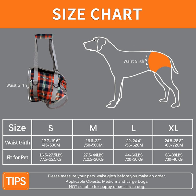 BIGNADO Dog Lifting Harness Hind Legs Support Dog Portable Recovery Walking Training Lift Support Strap with Handle for Old Injured Red X-LARGE - PawsPlanet Australia