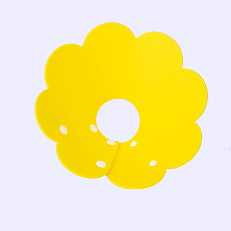 Healifty Eva Sponge Washable and Lightweight Flower-Shaped 2-Pack Yellow Elizabethan Collar Anti-Leak Collar Protective Collar Post-Surgery for Cats
