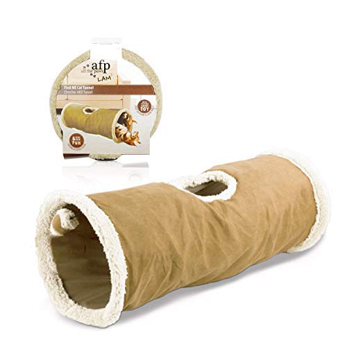 ALL FOR PAWS Collapsible Cat Tunnel Crinkle Cat Toys Play Tunnel Tube Lambswool - PawsPlanet Australia
