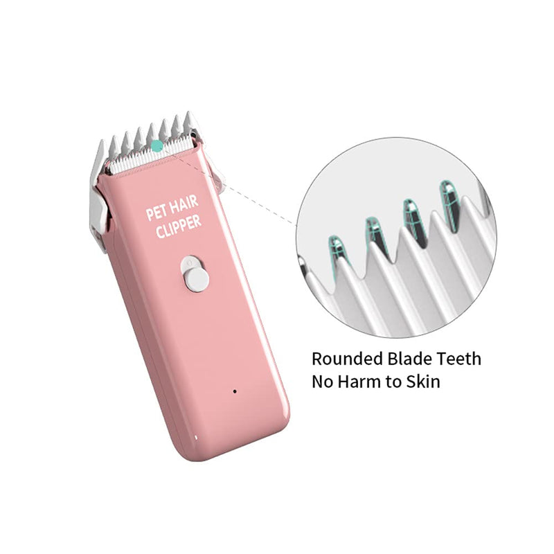 Dog Clippers,Quiet Washable USB Rechargeable Cordless Dog Grooming Kit,Electric Pets Hair Trimmers Shaver Shears for Dogs and Cats Pink