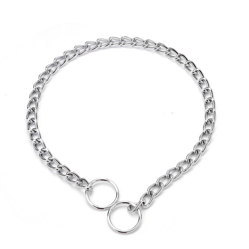 Chain Collar for Dogs,Metal Slip Link Training Heavy Duty Dog Collar Martingale Puppy Collars for Small Medium Large Big XL Breed Dogs Silver XL XL(Neck Max 22inch)D4mm - PawsPlanet Australia