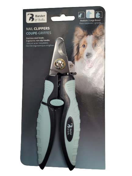 Baxter & Bella Stainless Steel Nail Clippers for Pets. (Sm- Med Dog Nail Trimmer (Curve)) - PawsPlanet Australia