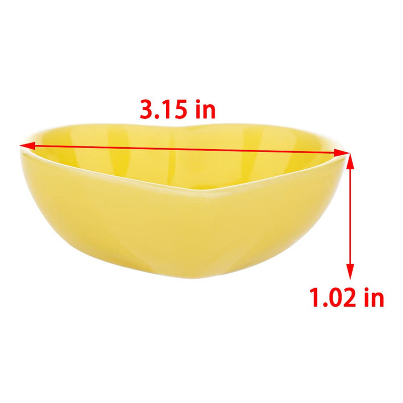 2 Pcs Hamster Food Bowl Hedgehog Ceramic Cute Shape Anti-Turning Food & Water Bowl for Hamster Hedgehog Gerbil Rat Guinea Pig (Yellow and Red)