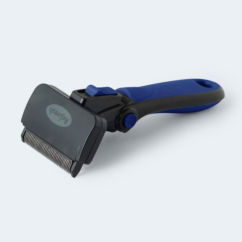 medium, blue Deshedding Brush for Long Hair Dogs, Cats & Pets - Lightweight Brush for Shedding & Grooming - Deshedder Supplies Medium - PawsPlanet Australia