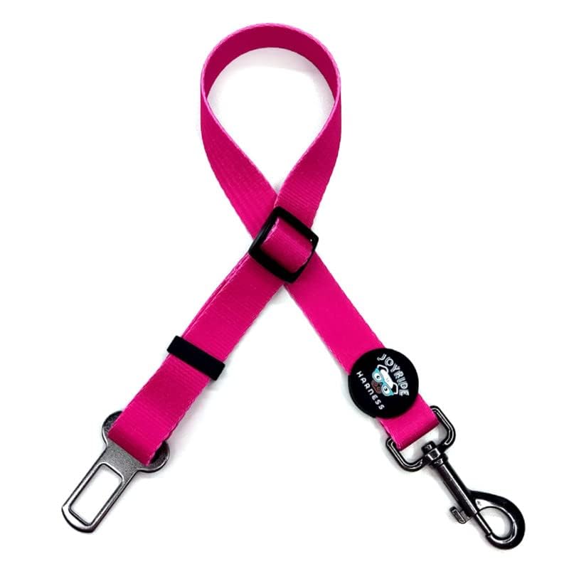 Joyride Harness Dog Safety Seat Belt - 23.5 x 1 in, Adjustable Car Safety Buckle, Thick Heavy Duty Nylon, Secure and Convenient Vehicle Latch, Variety of Colors Available Rose Red - PawsPlanet Australia