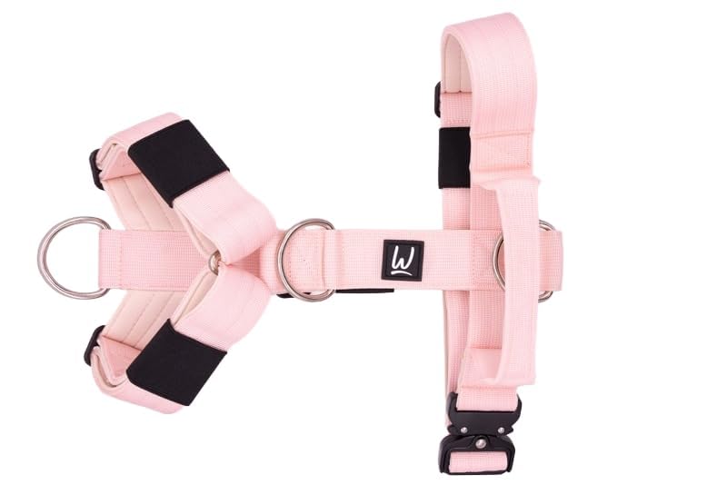 Tactical Harness – 3‑Way Adjustable Fit - Heavy Duty K9 Vest with & All‑Metal Hardware for Training & Outdoor Use (Pink Pastel, M) Pink Pastel - PawsPlanet Australia