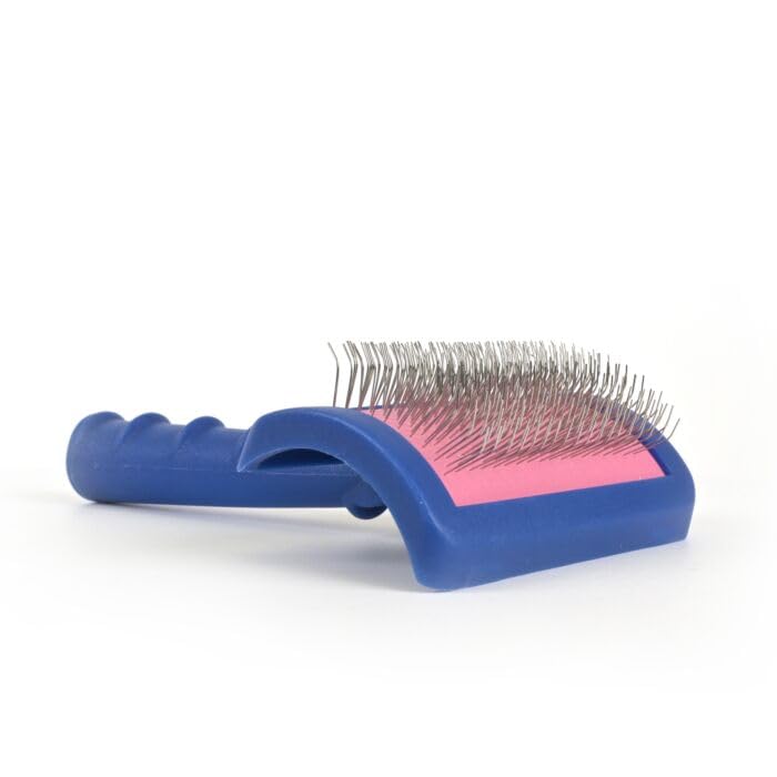 Show Tech Tuffer Than Tangles Slicker Brush for Dog Grooming with Long, Regular Pins, Medium Size, Perfect for Doodle Breeds, Angled Pins for Dematting, Remove Undercoat, Comfort Grip Handle Medium Size Regular Pins - PawsPlanet Australia