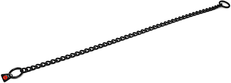 Herm Sprenger Black Stainless Steel Choke Dog Training Collar No-Pull Slip Chain for Small Medium Large Dogs for Easy Control Show Chain Collar Made in Germany 2.5mm 22in (55cm) - PawsPlanet Australia