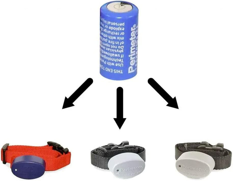 Large Pink Dots Replacement Containment and Training Dog Collar Strap with 5-Pack of 6v Batteries - Compatible w/Extreme Dog Fence (EDF), Perimeter Receiver Collars, and More (Bundle 2)