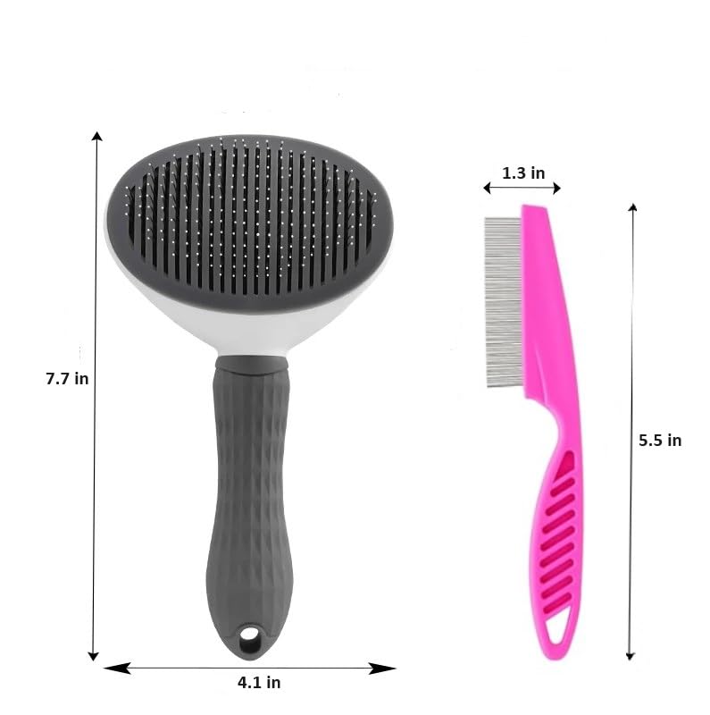 Self Cleaning Slicker Brush - Dog Cat Bunny Pet Grooming Shedding Brush - Easy to Remove Loose Undercoat - Pet Massaging Tool Suitable for Pets with Long or Short Hair… - PawsPlanet Australia