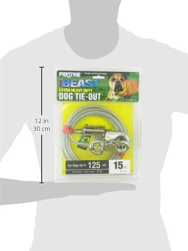 Boss Pet - Prestige 15ft Beast Dog Tie Out with Spring Vinyl - PawsPlanet Australia