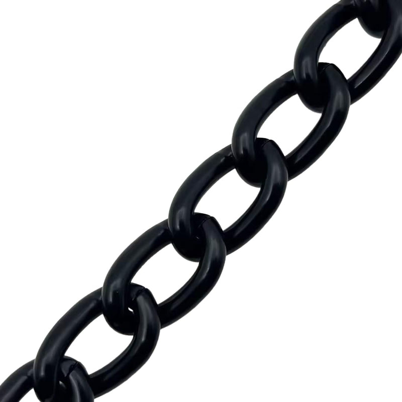 Heavy Chain Dog Metal Collars, Adjustable Weather Proof Alloy Steel Necklace for Small Medium Large Dogs (Matte Black, M) Matte Black - PawsPlanet Australia