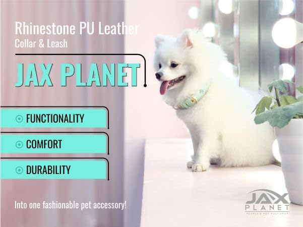 PU Leather Rhinestone Pet Leash - Green Leather Dog Leash - Soft, Padded & Comfortable for Female Dogs and Cats, Stylish for Walking & Running, Diamond Crystals & Metal Flowers - M 4FT Leash(M)-4ft LSH:Green - PawsPlanet Australia