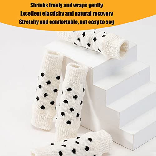Dog Leg Bandage, 4-Piece Dog Elbow Protection, Cute Dots, Comfortable, High Stretch, Dirt-Repellent, Pet Protection, Warm Knee Pads for Protection of Dog Legs, Wounds, Injuries, (S) S