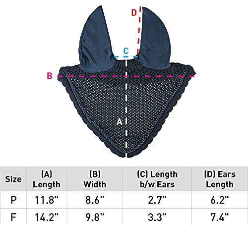 HORZE Horse Ear Net for Noise Reduction and Insect Protection with Cooling Mesh - Corydalis Light Blue - Horse - PawsPlanet Australia