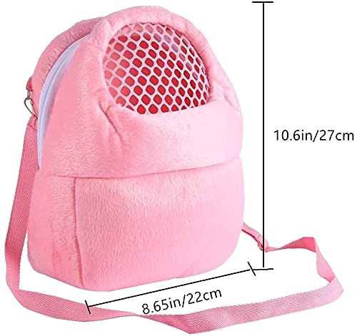 Sugar Glider Carrier Portable Travel Bag, Warm Pouch and Breathable Outdoor Portable Tote Bag for Guinea Pig Hedgehog Chinchilla Sugar Glider Hamster Squirrel Small Animal (Pink) pink