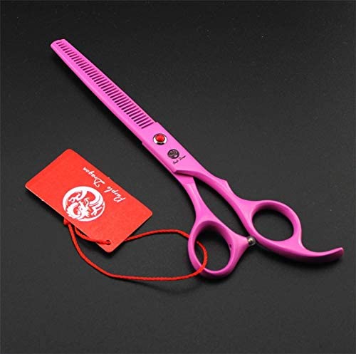 Purple Dragon Professional 7.0 inch 4PCS Pet Grooming Scissors Kit Japan Premium Steel Straight & Curved & Thinning Blade Dog Hair Cutting Shears Set with Case Pink - PawsPlanet Australia