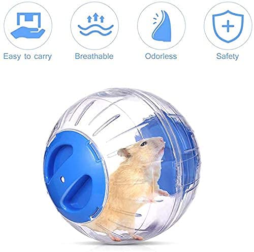 Dwarf Hamster Ball 4.92inch Crystal Running Ball for Hamsters Run-about Exercise Fitness Wheels Small Animal Toys Chinchilla Cage Accessories (S, White B)