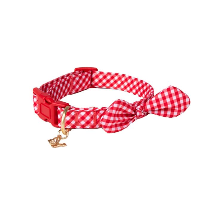 Dolly Doggy Parton Dog Harnesses and Leash/Collar Set Collection, Red Gingham Collar Leash Set, Medium - PawsPlanet Australia