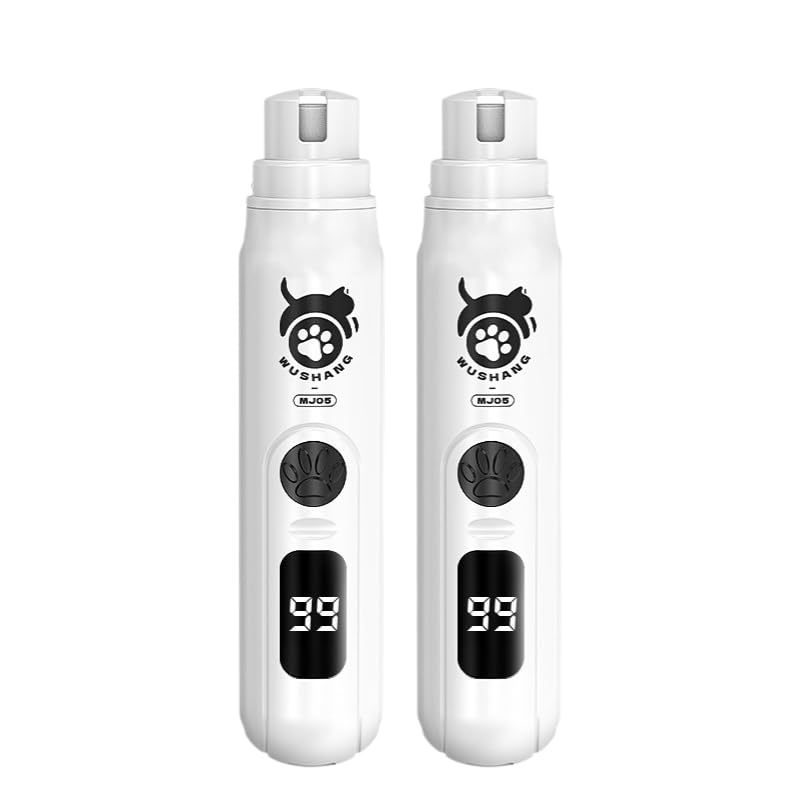LINFOX 2-Pack Dog Nail Grinder, 3-Speed Low Vibration Quiet Electric Pet Nail Trimmer with Digital Display, Rechargeable USB-C Cat & Dog Nail File for Small Medium Large Pets - PawsPlanet Australia