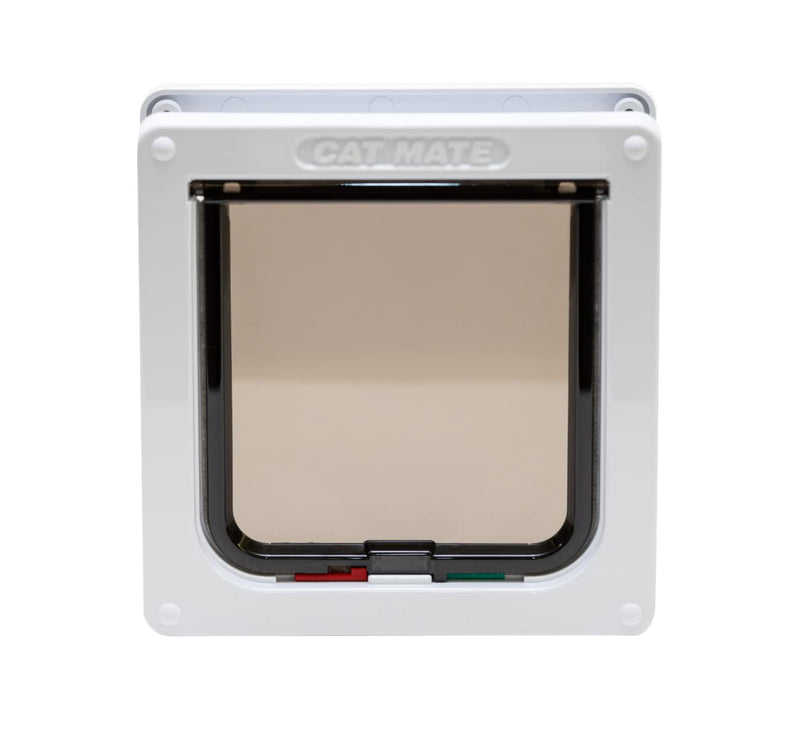 Cat Mate 4-Way-Locking Cat Flap with Door Liner to 2" (235) - Secure Lockable Door for Small to Medium Sized Cats, for UPVC, Wood and Wall, White 4-Way Locking with Door Liner