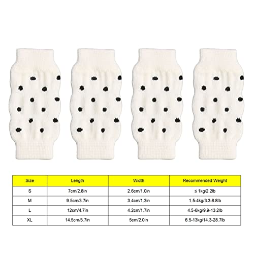 Dog Leg Bandage, 4-Piece Dog Elbow Protection, Cute Dots, Comfortable, High Stretch, Dirt-Repellent, Pet Protection, Warm Knee Pads for Protection of Dog Legs, Wounds, Injuries, (S) S