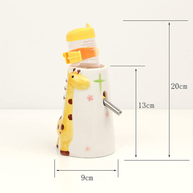 Hamster Water Bottle Small Animal Standing Water Dispenser Ceramic Base Cage Hanging Water Feeding Bottles Auto Dispenser for Hamster Guinea Pig Squirrel Rabbit Hedgehog (Yellow) Yellow - PawsPlanet Australia