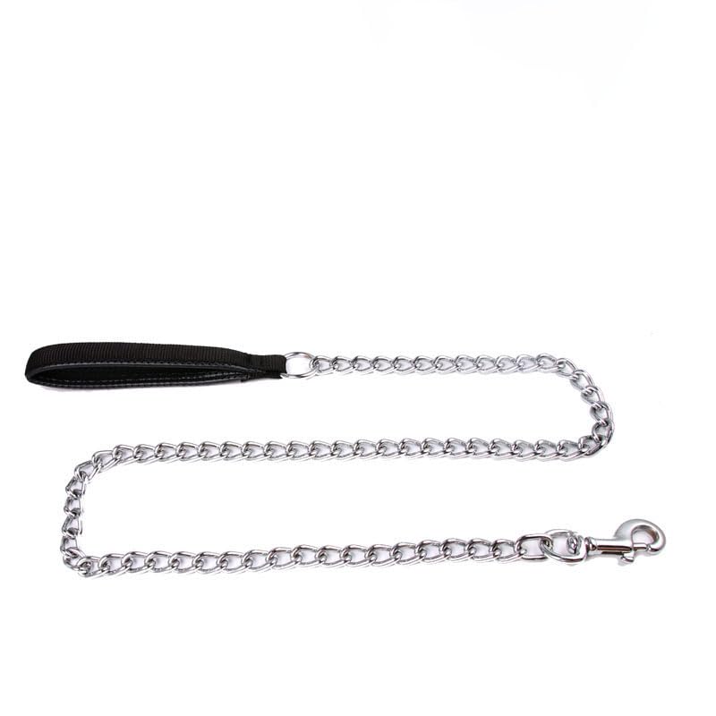 SGODA Metal Chain Heavy Duty Dog Leash, Chew Proof Dog Leash with Soft Handle for Large & Medium Size Pets Walking(4 ft. x 3.0 mm Black) 4 ft x 0.12 in - PawsPlanet Australia
