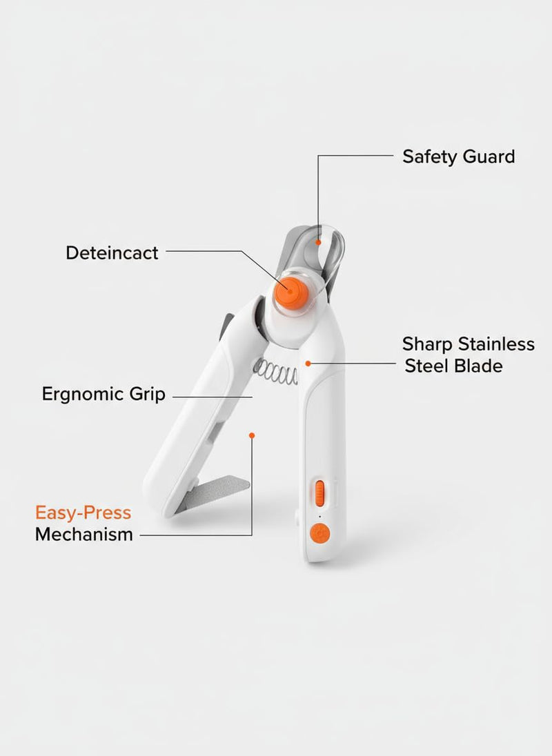 Dog Nails Clippers and Trimmers with Safety Guard Professional Pet Nail Clipper for Large Medium Small Breed Rechargeable Low Noise Cat Nail Grinder LED Light for Dogs Cats Rabbits Guinea Pigs - PawsPlanet Australia