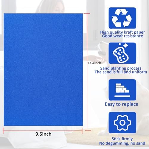 Dog Door Scratch Protector,Dog Nail File Board, Door Protector for Dog Scratching,self-Adhesive Instead of Emery Paper (13x9inch, Blue) - PawsPlanet Australia