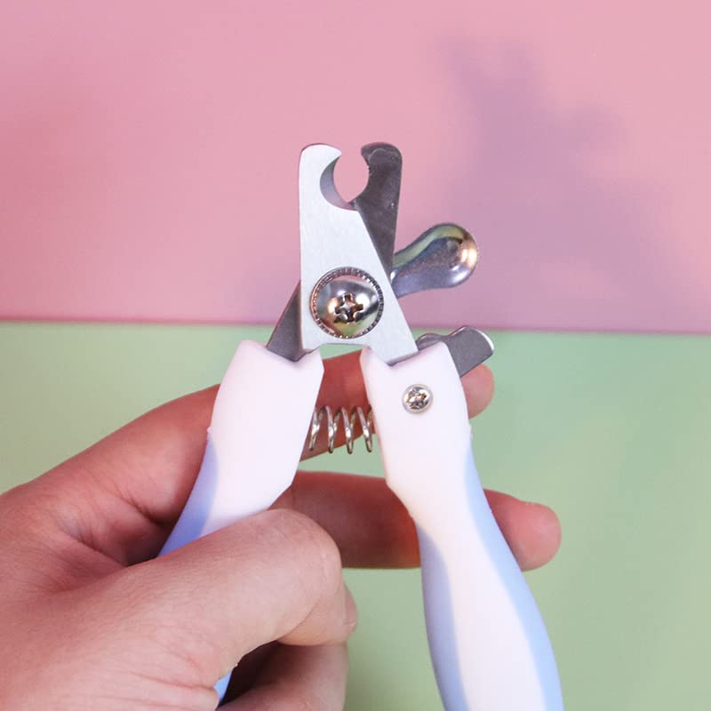 Dog Nail Clippers with Safety Guard – Adjustable Pet Nail Trimmer for Cats & Dogs, Small to Large Pets – Stainless Steel Blades, Non-Slip Grip, Quick Preventio Blue