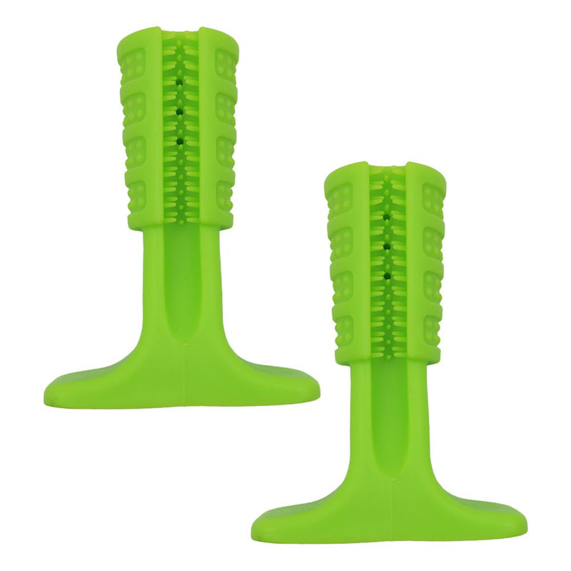 Durable Dog Toothbrush for Small Medium Dogs,Teeth Cleaning Chew Stick, Dog to-ys,Puppy Dental Care Brush Puppy Dog Birthday Gifts - Green