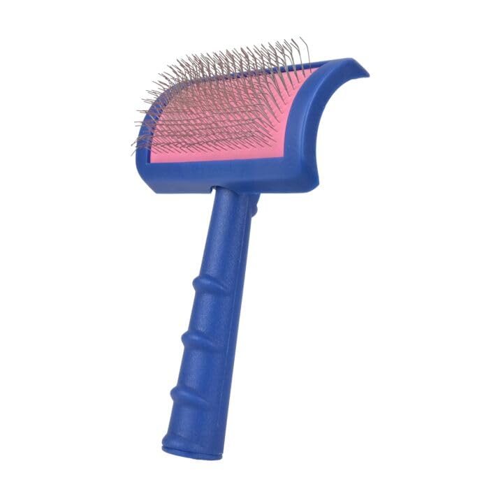 Show Tech Tuffer Than Tangles Slicker Brush for Dog Grooming with Long, Regular Pins, Medium Size, Perfect for Doodle Breeds, Angled Pins for Dematting, Remove Undercoat, Comfort Grip Handle Medium Size Regular Pins - PawsPlanet Australia