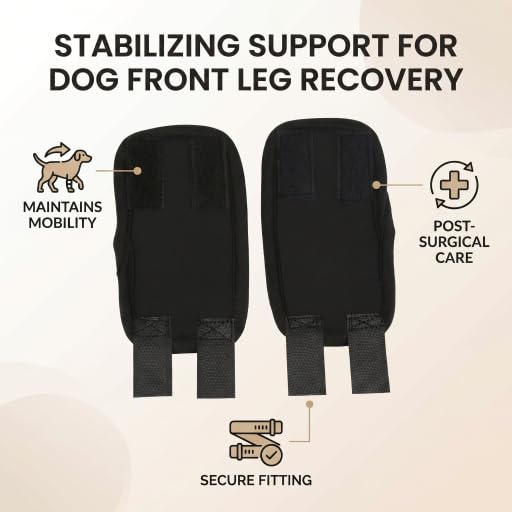 Atyhao Dog Front Leg Brace, Cruciate Ligament Dog Knee Brace Pet Surgical Injury Front Hock Joint Wound Healing Bandage Dog Leg Protectors Anti Licking Sleeve for Dog S