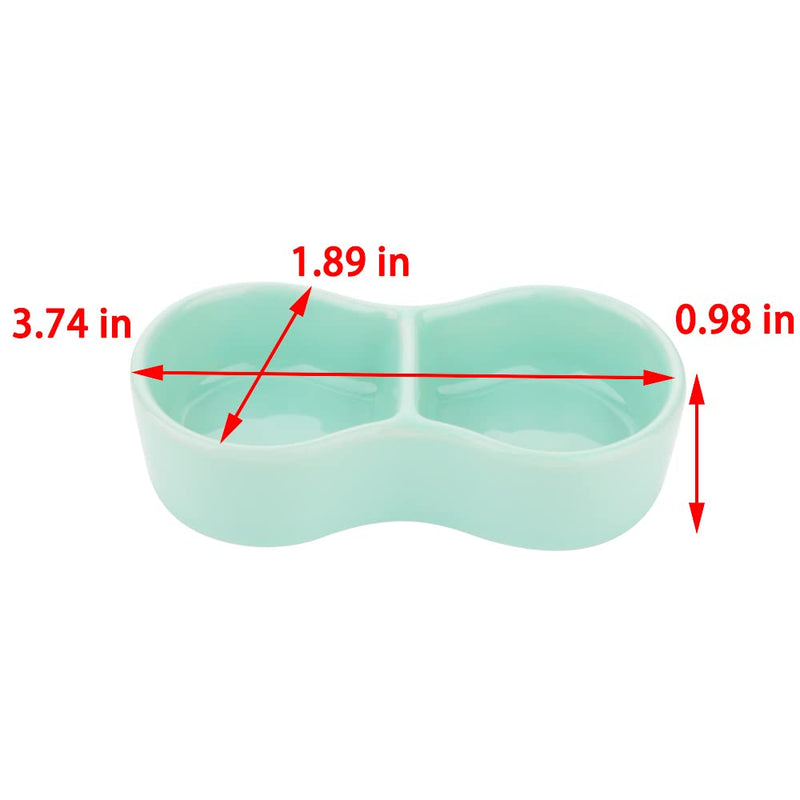 2 Pcs Hamster Ceramic Food Bowl, Double Grid Design Anti-turning Food and Water Dish for Hamster Hedgehog Sugar Glider Gerbil Chipmunk Rodent (Colors May Vary) - PawsPlanet Australia