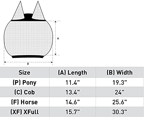 HORZE Mesh Durable Extended Protection Insect and Fly Horse Mask with Ears - Light Blue - Horse - PawsPlanet Australia