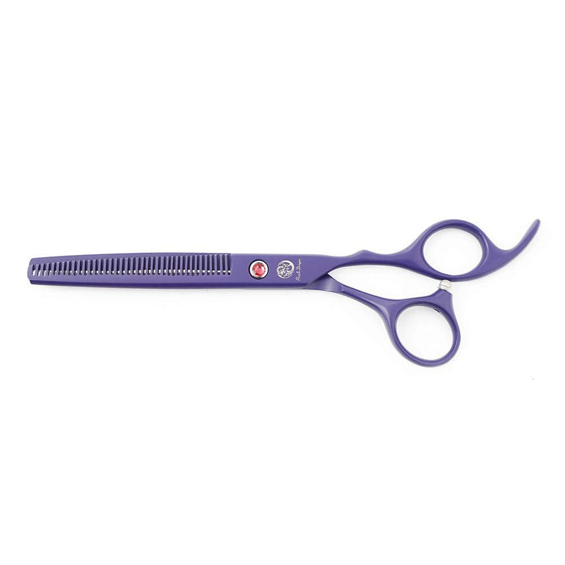 Purple Dragon 7.0 inch Rhinestone Decoration 3PCS Pet Grooming Scissors Dog Hair Cutting & Thinning Shears Set Violet - PawsPlanet Australia