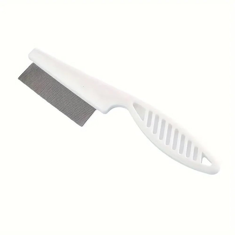 Flea Comb for Dogs and Cats, Pet Lice Comb Fine Tooth Grooming Tool for Removing Tear Stains, Fleas, Dandruff, Lice White