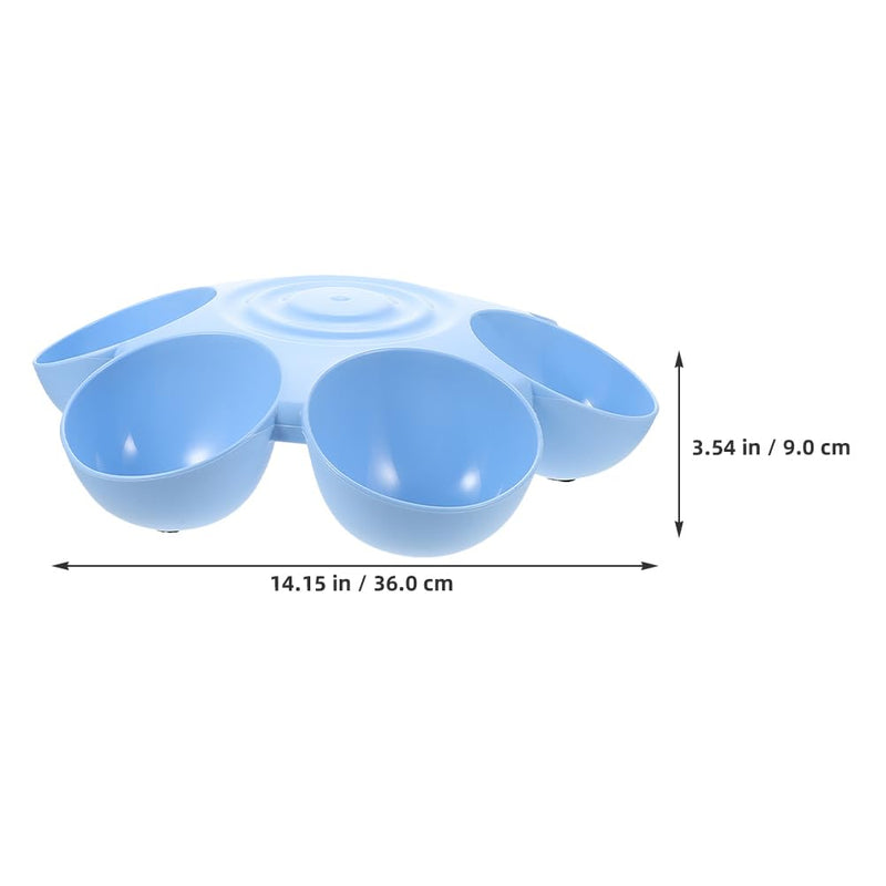 POPETPOP 2pcs Cat Food Water Bowls Plastic Dog Cat Feeder Bowls Multi- Feeder 6-Meal Kitten Food Dishes Petals Shaped Dog Bowl Blue - PawsPlanet Australia
